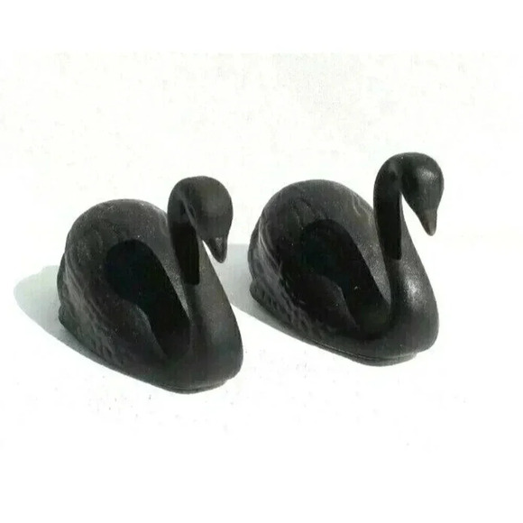 Vintage MCM Retro Black Swan Salt and Pepper Shaker Set Dinnerware Decor - Picture 2 of 5